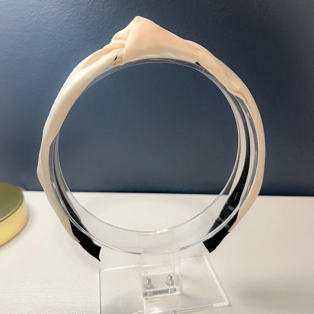 Ivory Satin Knotted Headband